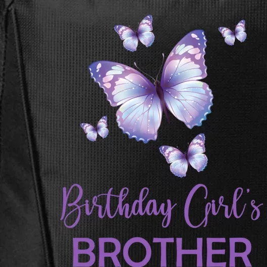 Brother Of The Birthday Butterfly Family 1st Birthday Funny Gift City Backpack