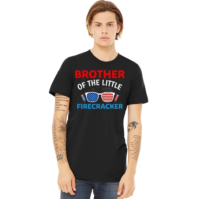 Brother Of The Little Firecracker 4th of July Birthday Gifts Premium T-Shirt