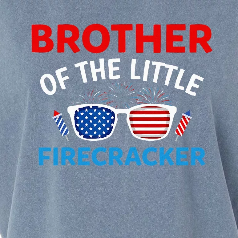 Brother Of The Little Firecracker 4th of July Birthday Gifts Garment-Dyed Women's Muscle Tee