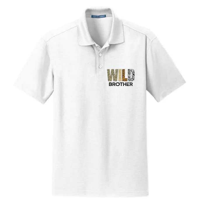 Brother of The Wild One Zoo Birthday Safari Jungle Animal Dry Zone Grid Performance Polo