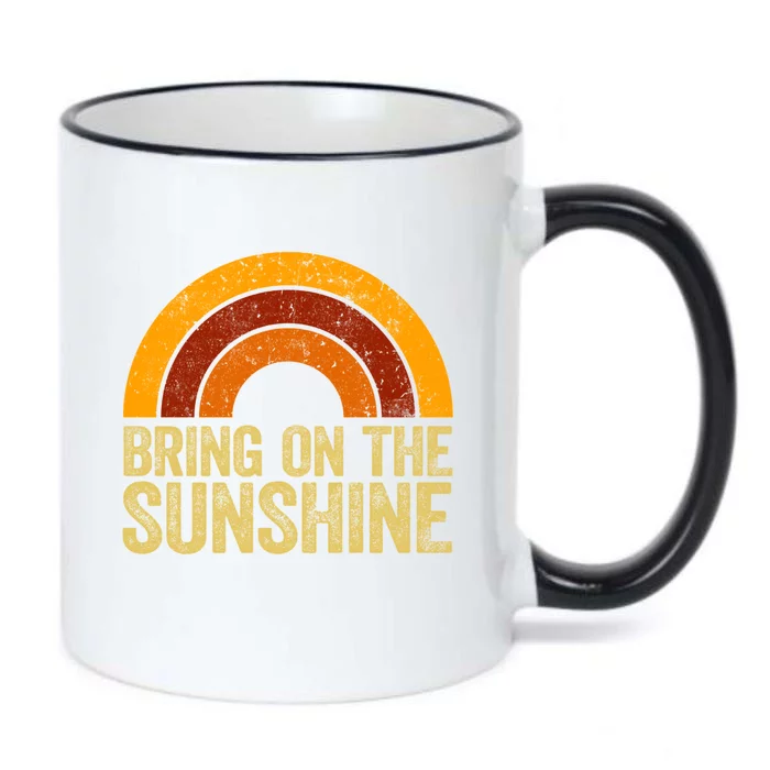 Bring On The Sunshine Gift Rainbow Retro Sunshine Meaningful Gift Black Color Changing Mug