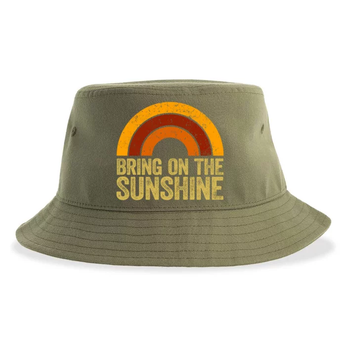 Bring On The Sunshine Gift Rainbow Retro Sunshine Meaningful Gift Sustainable Bucket Hat