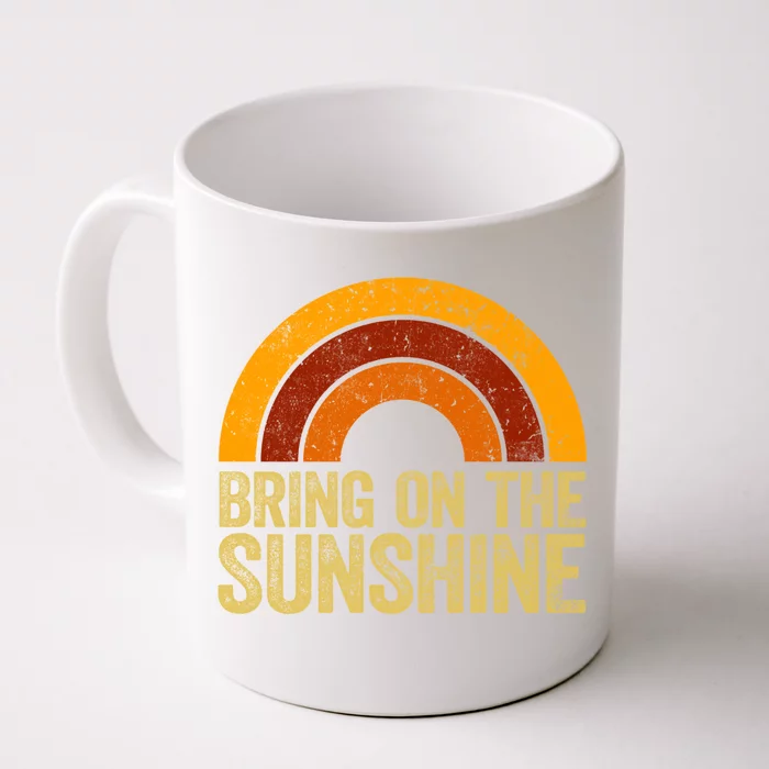 Bring On The Sunshine Gift Rainbow Retro Sunshine Meaningful Gift Front & Back Coffee Mug