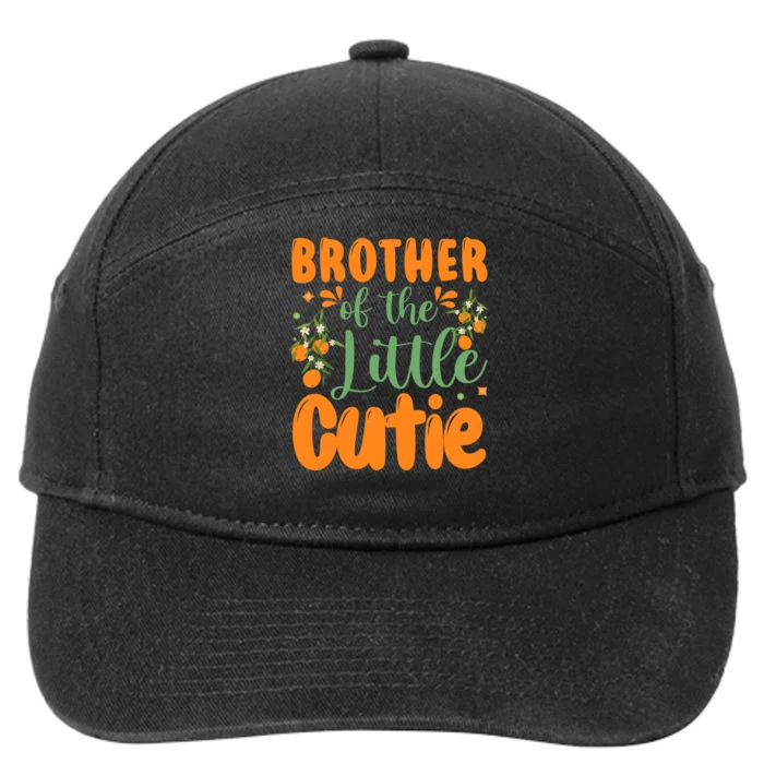 Brother Of The Little Cutie 1st Birthday Family Matching 7-Panel Snapback Hat