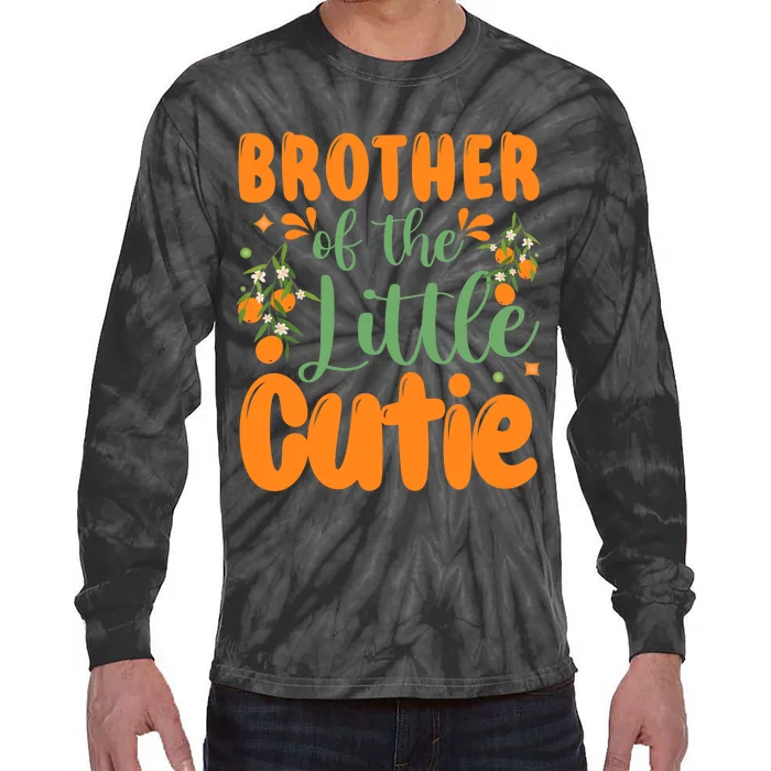 Brother Of The Little Cutie 1st Birthday Family Matching Tie-Dye Long Sleeve Shirt