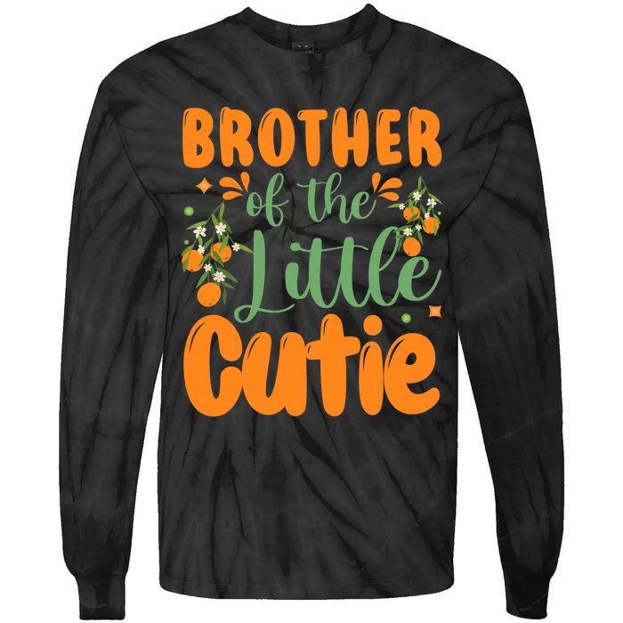 Brother Of The Little Cutie 1st Birthday Family Matching Tie-Dye Long Sleeve Shirt