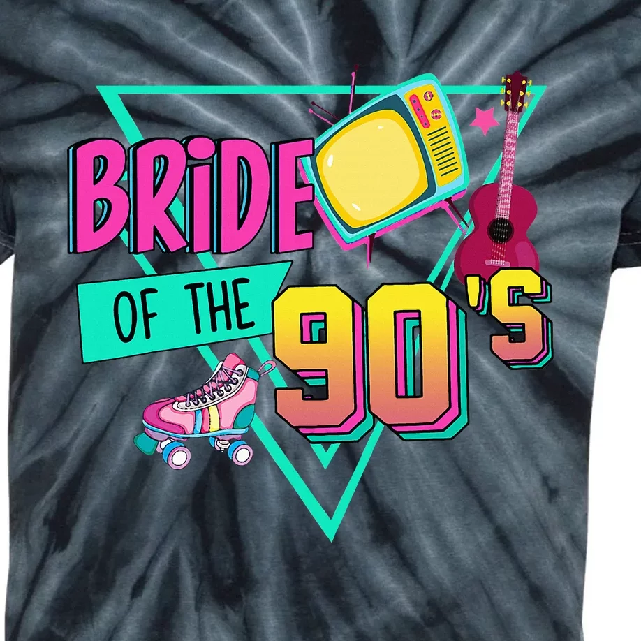 Bride Of The 90s Retro 90s Bride Bachelorette Kids Tie-Dye T-Shirt