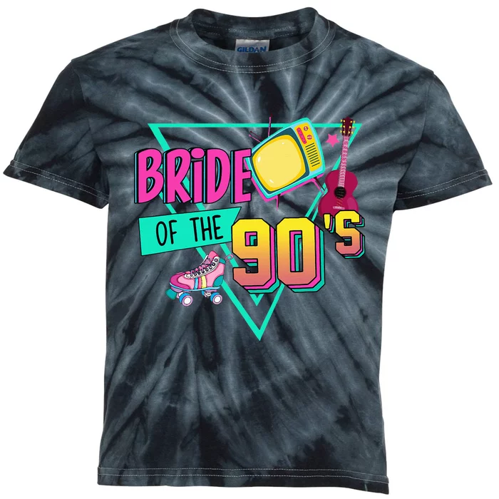 Bride Of The 90s Retro 90s Bride Bachelorette Kids Tie-Dye T-Shirt