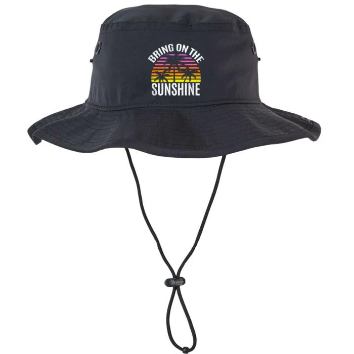 Bring On The Sunshine Gift Retro Palm Trees And Sunset Meaningful Gift Legacy Cool Fit Booney Bucket Hat