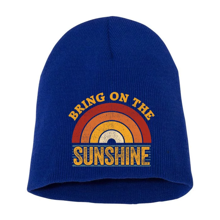 Bring On Thegiftsunshine Great Gift Vintage Rainbow Top Sunshine Gift Short Acrylic Beanie