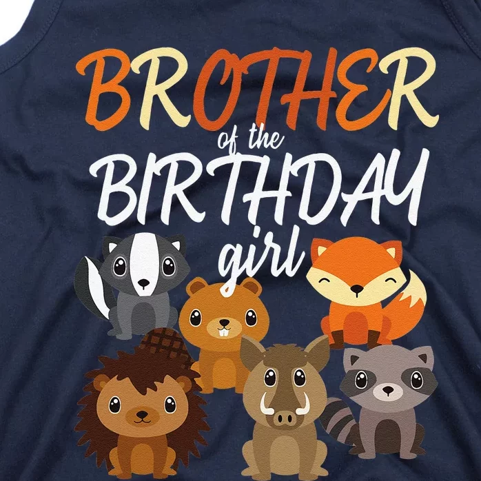 Brother Of The Birthday Girl Woodland Party Matching Family Tank Top