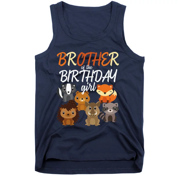 Brother Of The Birthday Girl Woodland Party Matching Family Tank Top