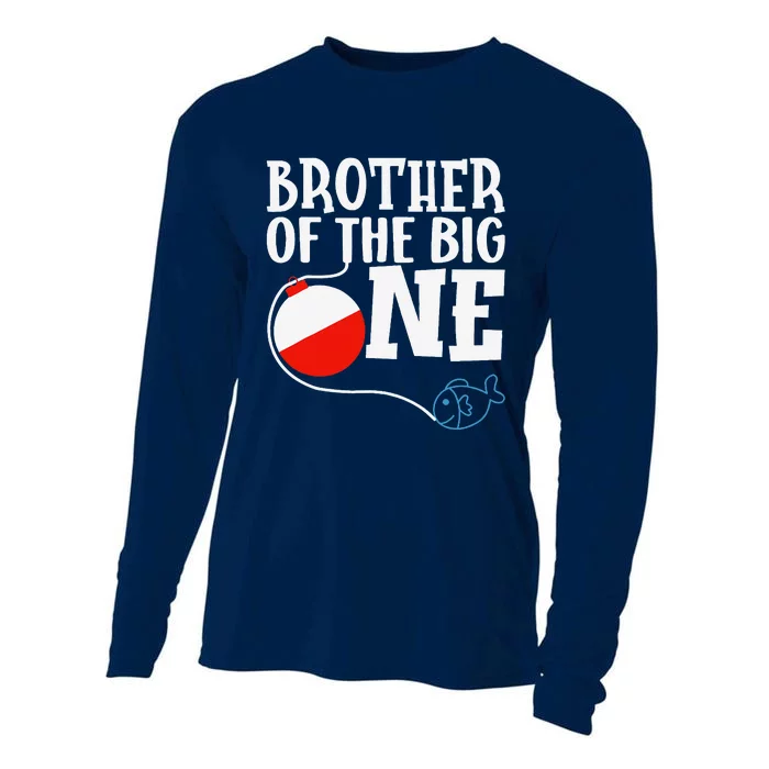 Brother Of The Big One Fishing Boy First Birthday Ofishally Cooling Performance Long Sleeve Crew