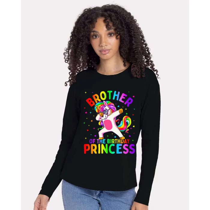 Brother of the Birthday Princess Dabbing Unicorn Womens Cotton Relaxed Long Sleeve T-Shirt