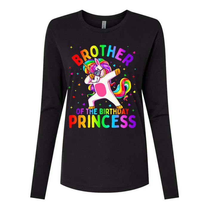 Brother of the Birthday Princess Dabbing Unicorn Womens Cotton Relaxed Long Sleeve T-Shirt