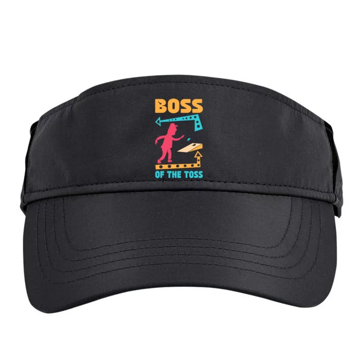 Boss Of The Toss Dad Cornhole Game Bean Bag Toss Funny Adult Drive Performance Visor