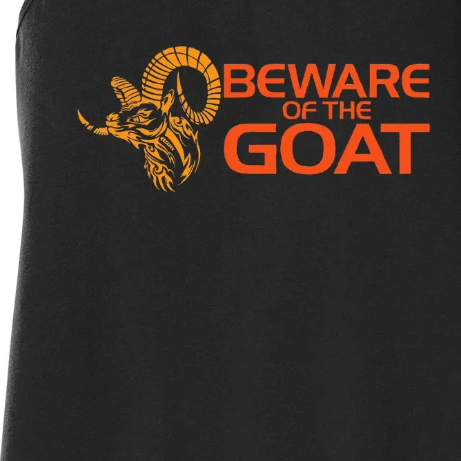 Beware Of The Goat Freemason Masonic Freemasonry Women's Racerback Tank