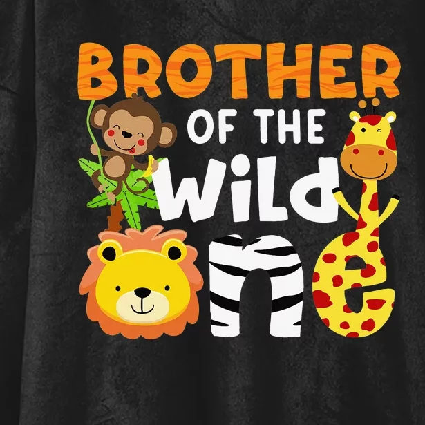 Brother of the Wild One Zoo Theme Bday Safari Jungle Animals Hooded Wearable Blanket