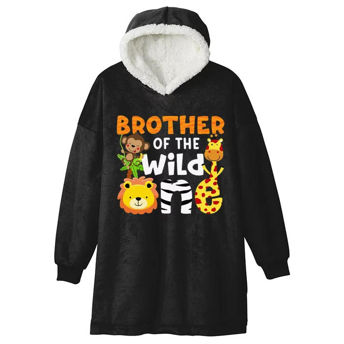 Brother of the Wild One Zoo Theme Bday Safari Jungle Animals Hooded Wearable Blanket