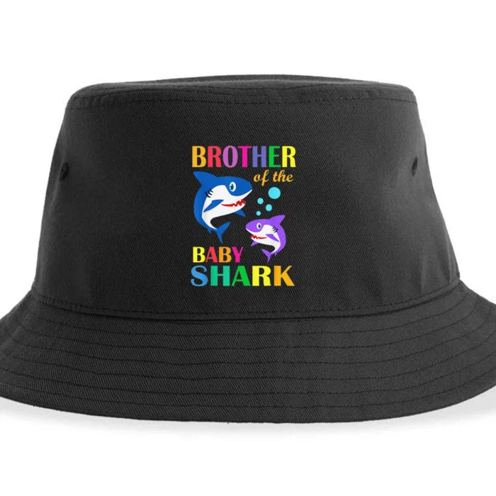 Brother Of The Baby Birthday Shark Brother Shark Christmas Sustainable Bucket Hat