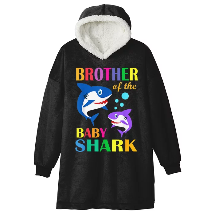 Brother Of The Baby Birthday Shark Brother Shark Christmas Hooded Wearable Blanket