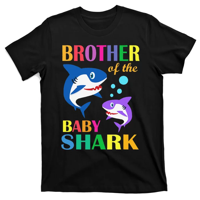 Brother Of The Baby Birthday Shark Brother Shark Christmas T-Shirt