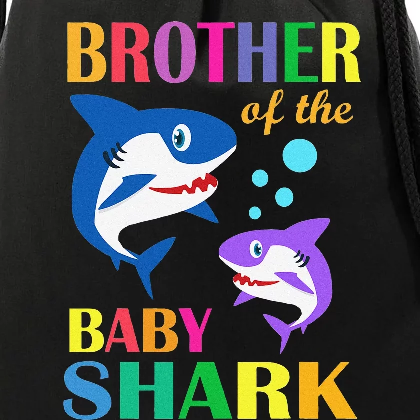 Brother Of The Baby Birthday Shark Brother Shark Christmas Drawstring Bag