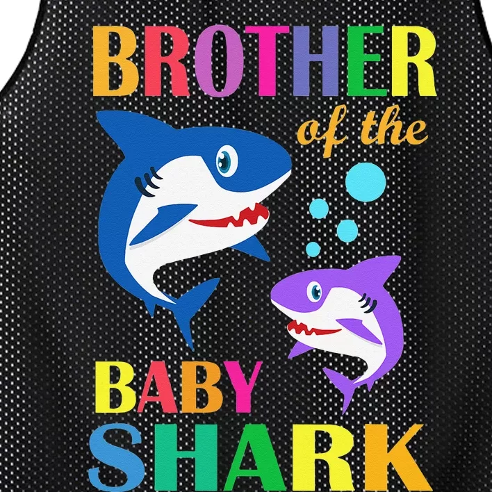 Brother Of The Baby Birthday Shark Brother Shark Christmas Mesh Reversible Basketball Jersey Tank