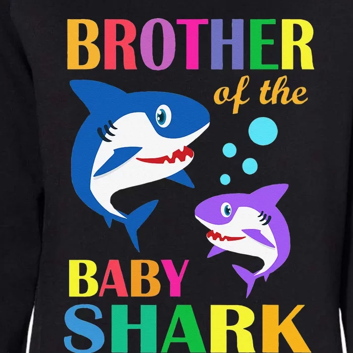 Brother Of The Baby Birthday Shark Brother Shark Christmas Womens California Wash Sweatshirt