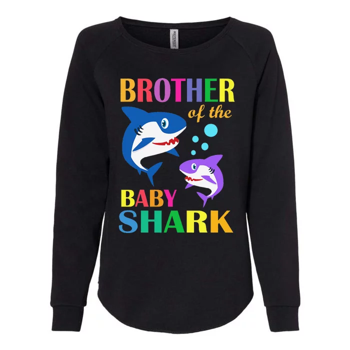 Brother Of The Baby Birthday Shark Brother Shark Christmas Womens California Wash Sweatshirt