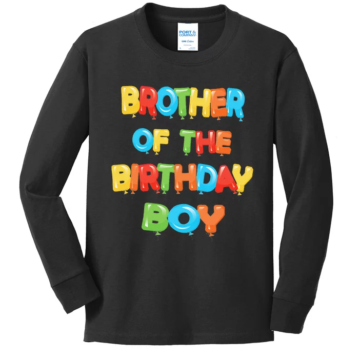 Brother Of The Birthday Balloon Party Kids Long Sleeve Shirt