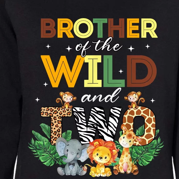 Brother Of The Wild Two Zoo Birthday Safari Jungle Animal Womens California Wash Sweatshirt