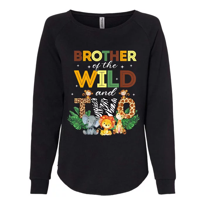 Brother Of The Wild Two Zoo Birthday Safari Jungle Animal Womens California Wash Sweatshirt