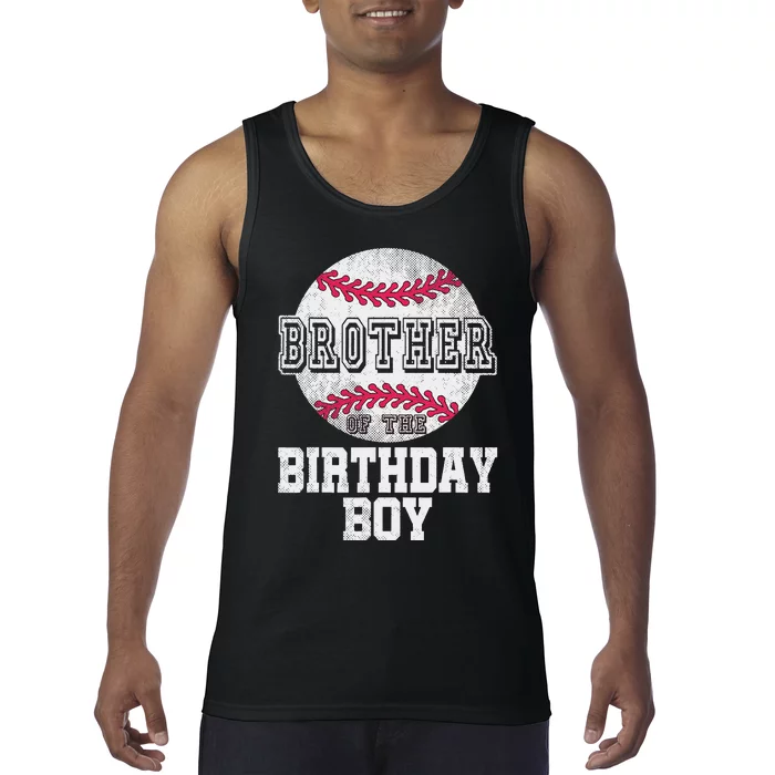 Brother of the Birthday Baseball Player Vintage Retro Tank Top