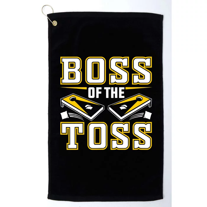 Boss Of The Toss Cornhole Funny Platinum Collection Golf Towel