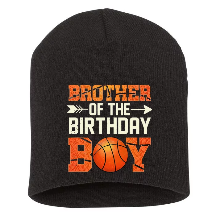 Brother Of The Birthday Basketball Funny Short Acrylic Beanie