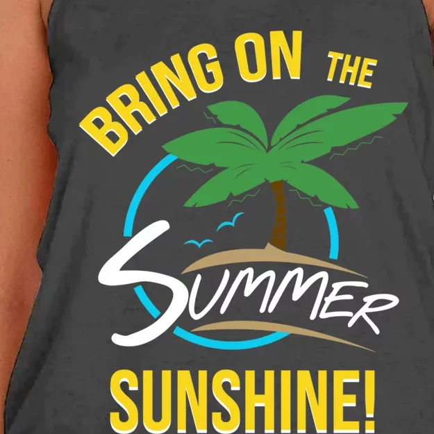 Bring On The Summer Sunshine Funny Gift Perfect Beach And Sun Lovers Gift Women's Knotted Racerback Tank