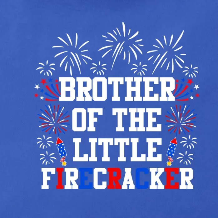 Brother Of The Little Firecracker Gift 4th Of July Birthday Gift Zip Tote Bag