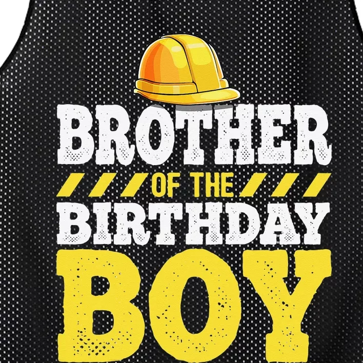 Brother of the Birthday Construction Birthday Party Mesh Reversible Basketball Jersey Tank