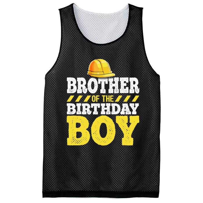 Brother of the Birthday Construction Birthday Party Mesh Reversible Basketball Jersey Tank