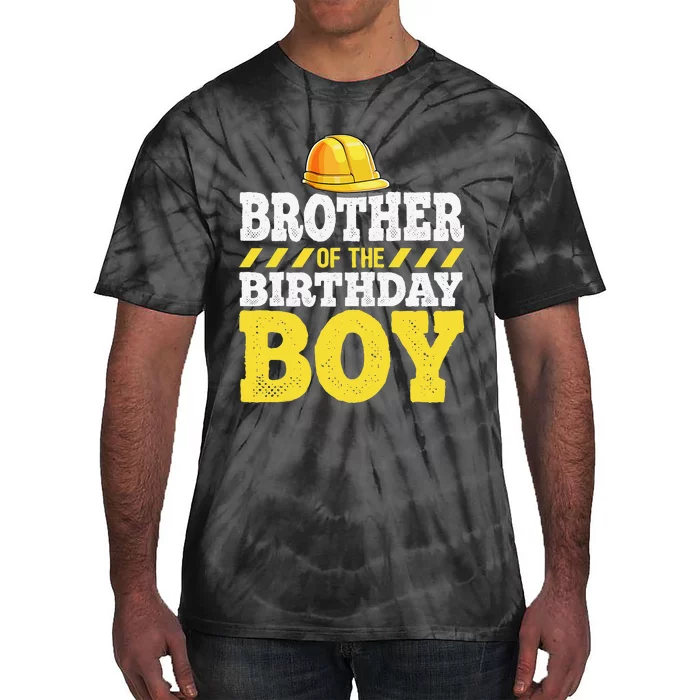 Brother of the Birthday Construction Birthday Party Tie-Dye T-Shirt