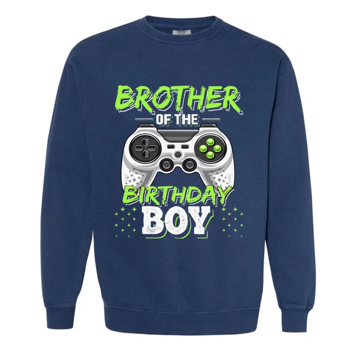 Brother of the Birthday Matching Video Game Birthday Garment-Dyed Sweatshirt