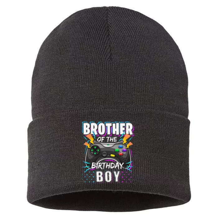 Brother of the Birthday Matching Video Game Birthday Sustainable Knit Beanie