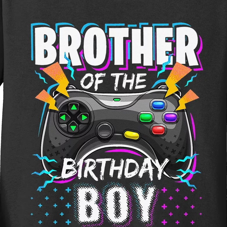 Brother of the Birthday Matching Video Game Birthday Kids Long Sleeve Shirt