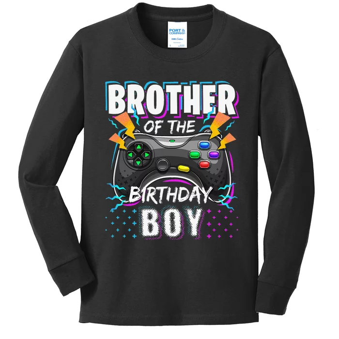 Brother of the Birthday Matching Video Game Birthday Kids Long Sleeve Shirt