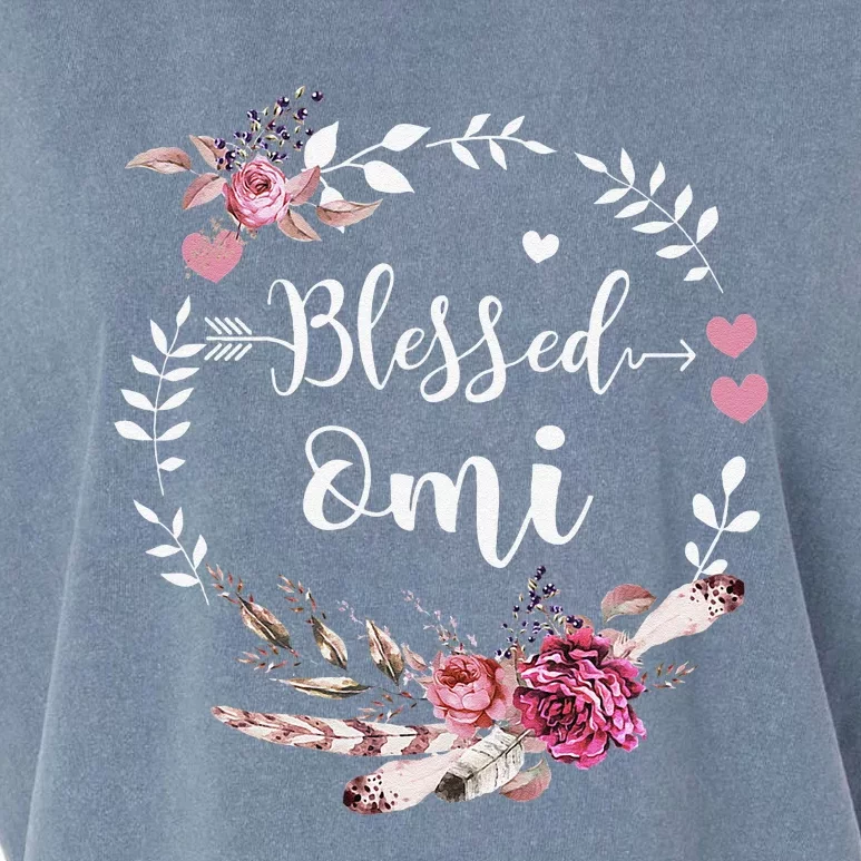 Blessed Omi Thanksgiving Floral Funny Gifts Garment-Dyed Women's Muscle Tee