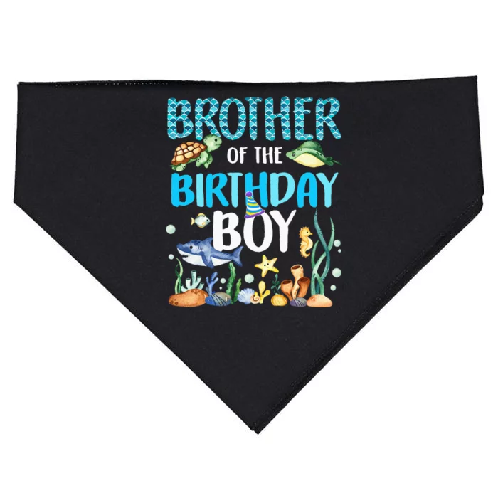 Brother Of The Birthday Boy Sea Fish Ocean Animals Aquarium USA-Made Doggie Bandana