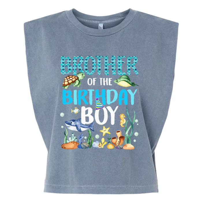 Brother Of The Birthday Boy Sea Fish Ocean Animals Aquarium Garment-Dyed Women's Muscle Tee