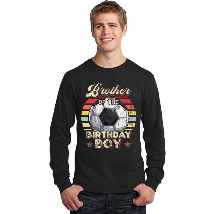 Brother of the Birthday Soccer Birthday Party Retro Tall Long Sleeve T-Shirt