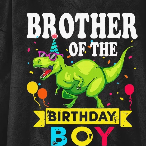 Brother of the Birthday TRex RAWR Dinosaur Birthday Hooded Wearable Blanket